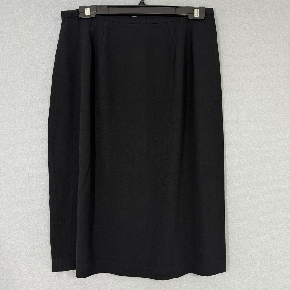 Anne Klein II‎ Vintage Midi Pencil Skirt Womens Size 12 Black Made in USA Career